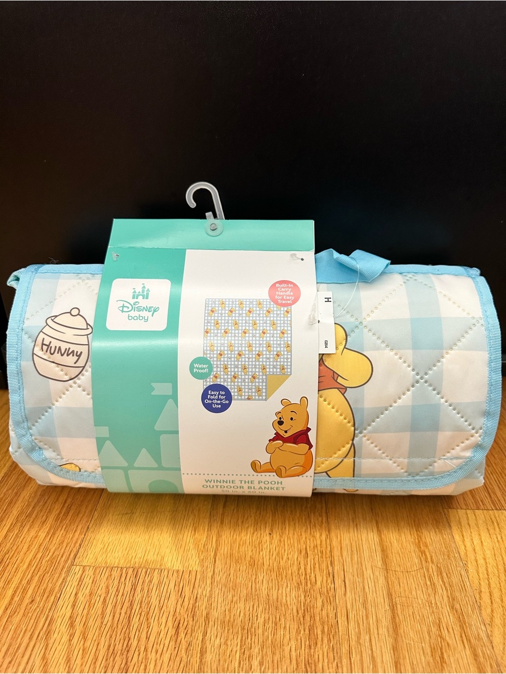 Disney baby Winnie the Pooh Blue and White Outdoor Blanket